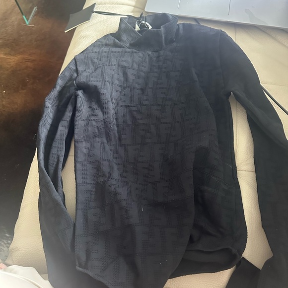 Fendi Black Textured Knit bodysuit - Picture 1 of 5